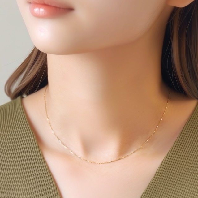K18  チェーンネックレス 40cm〈シャイン〉 No.46