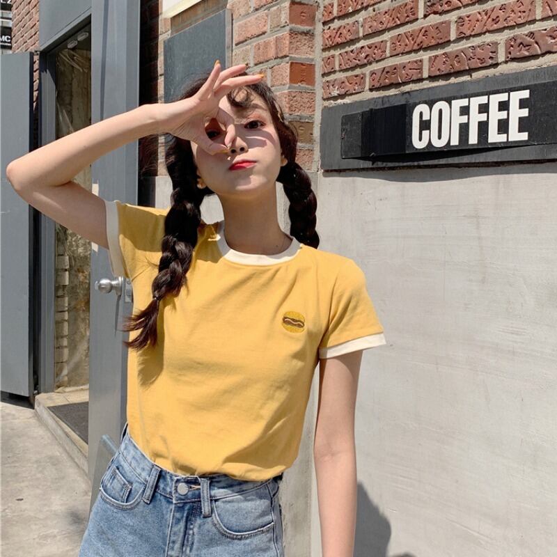 2020年春夏新バージョンのスリム、シン、キュート、年齢制限プリント、甘いラウンドネック半袖Tシャツ女性 1号婦人21503586708