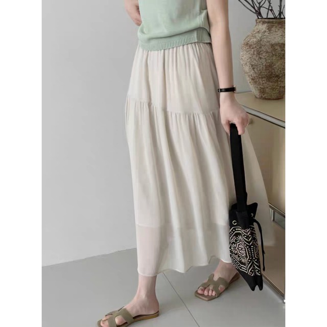 フレアシフォンスカート　0065