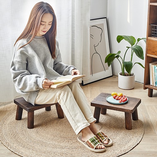 小さいスツール 高さ15cm ６カラー 木の色 焼いた木の色 無垢材 スツール 家庭用 玄関椅子 靴用スツール コーヒーテーブル用スツール 大人用 子供用 小さなスツール リビングルーム用 ドア用スツール