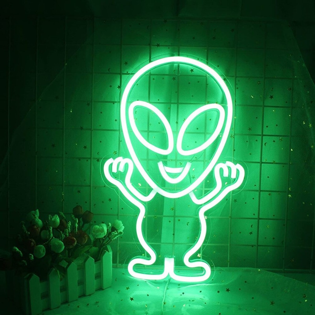 LEDライト ネオンサイン 看板 エイリアン Alien グレイ Grey 未確認 