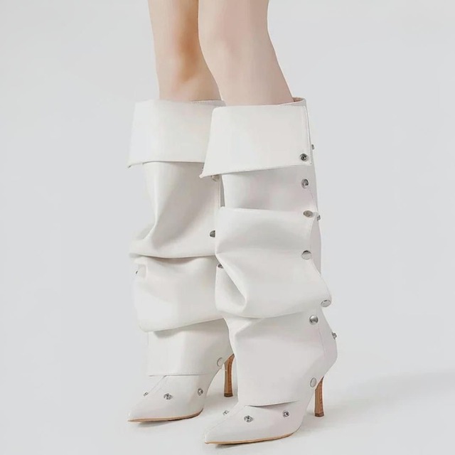 Layered studded boots【2color】 C1274