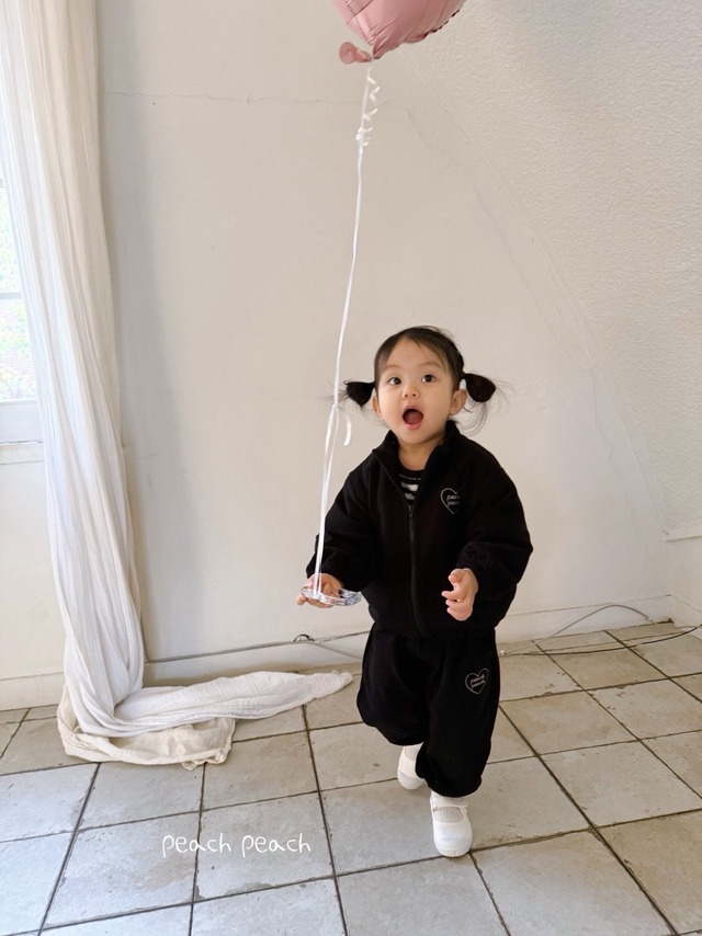 予約 Peach fleece zip-up  [peach peach]