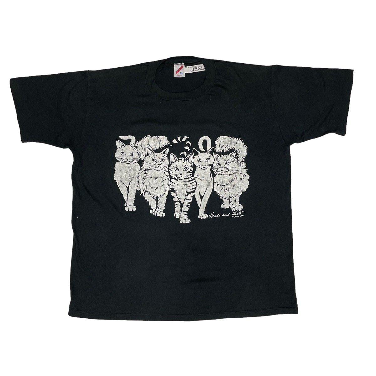 90’s Linda Lori Head and Tails Cat Print Tshirt GATE