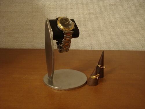 腕時計スタンド　腕時計　楕円パイプ１本掛け腕時計スタンド ブラックコルク仕様 腕時計スタンド 腕時計スタンド おしゃれ オールブラック細い丸