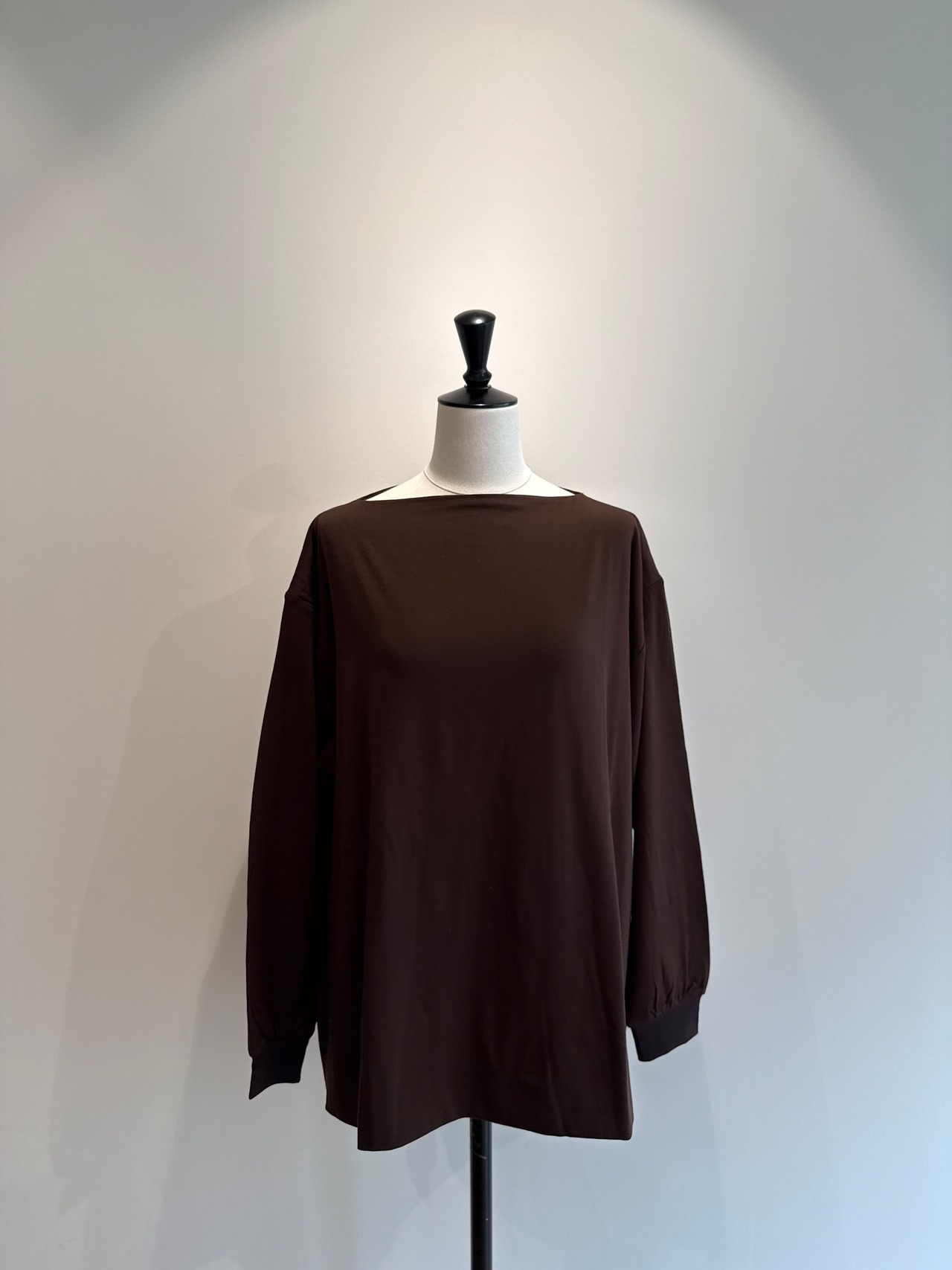 TAN/26SS-19 SMOOTH JERSEY DOUBLELONG TOP BROWN