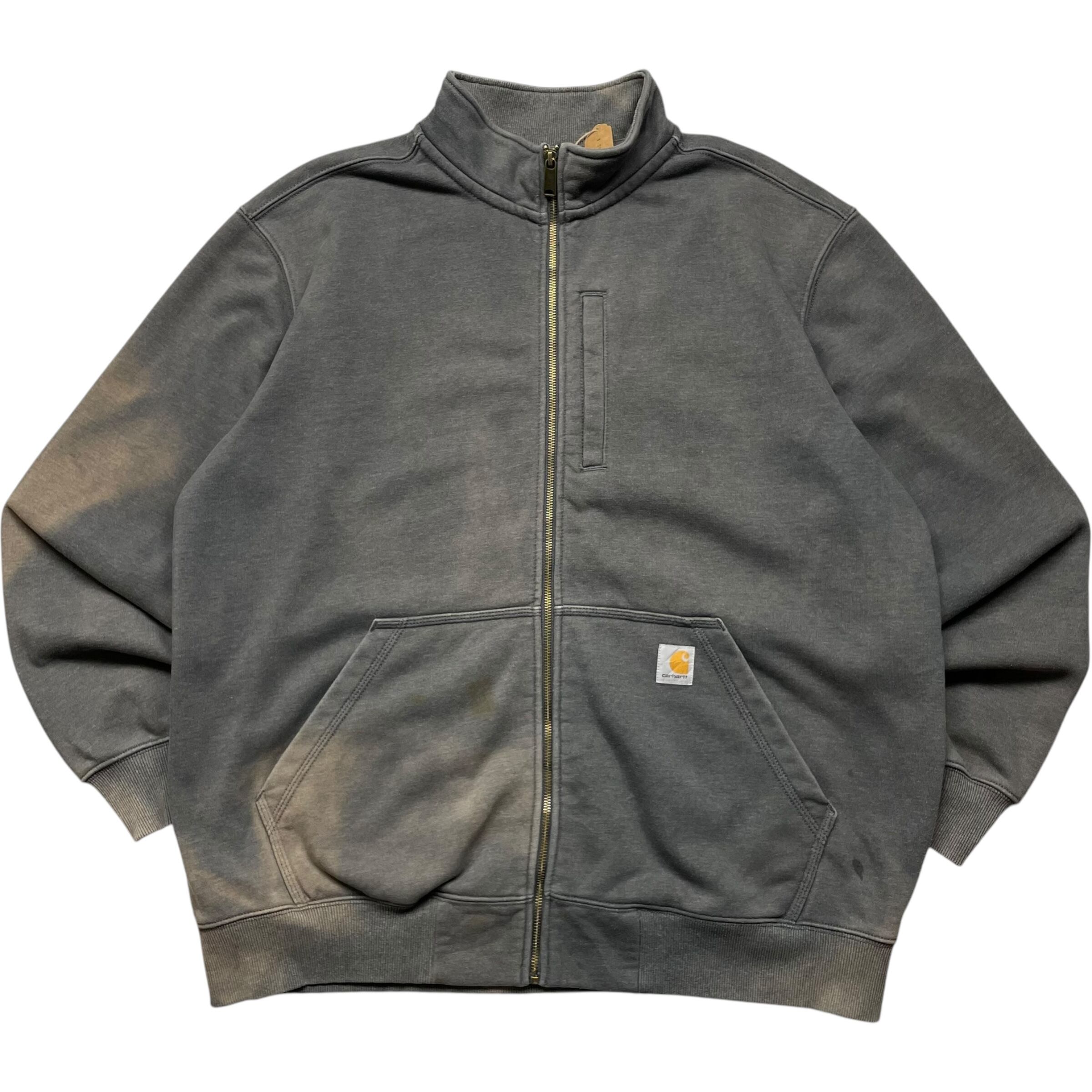 《XL》 Carhartt カーハート フルジップスウェット ワンポイント フェード グレー no.6267