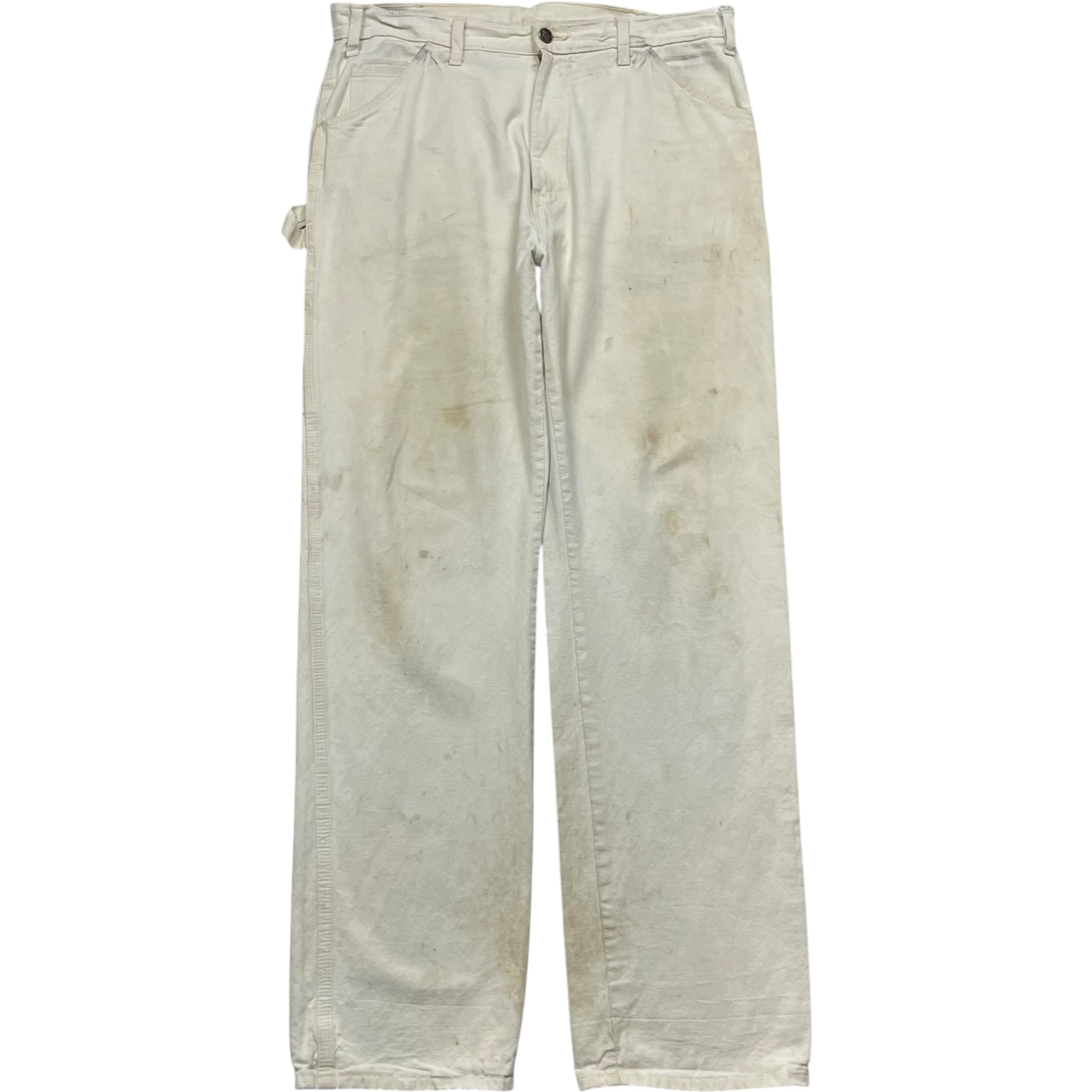 《実寸 W36 L31 》 Dickies ディッキーズ ペインターパンツ ワークパンツ ペイント ワンポイントロゴ ホワイト no.10311