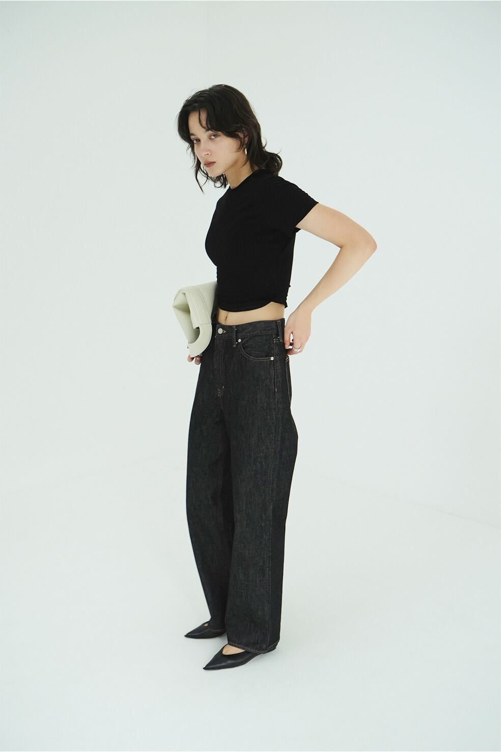 CLANE SHIRRED HEM COMPACT TOPS | FLICKA ASHIYA
