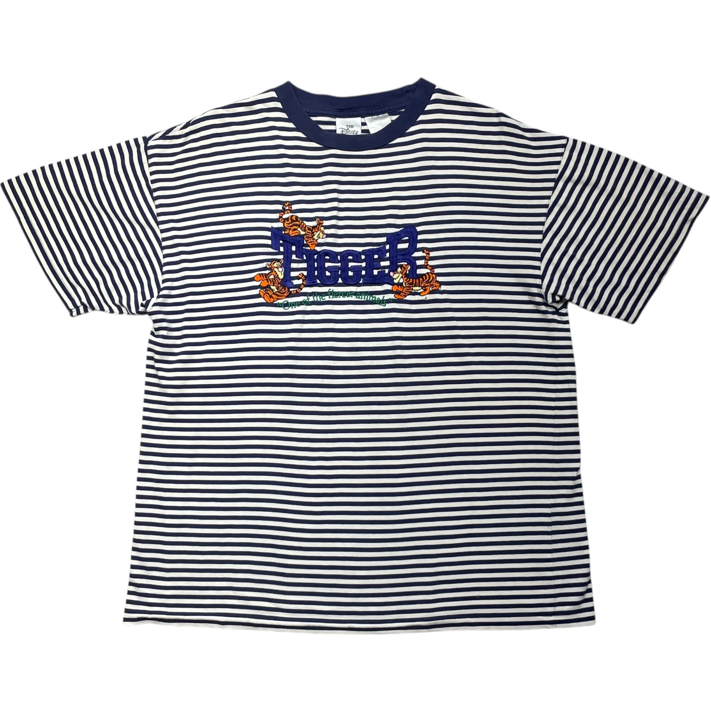 《L》 Disney ディズニー Tシャツ ボーダー プーさん ティガー no.7929