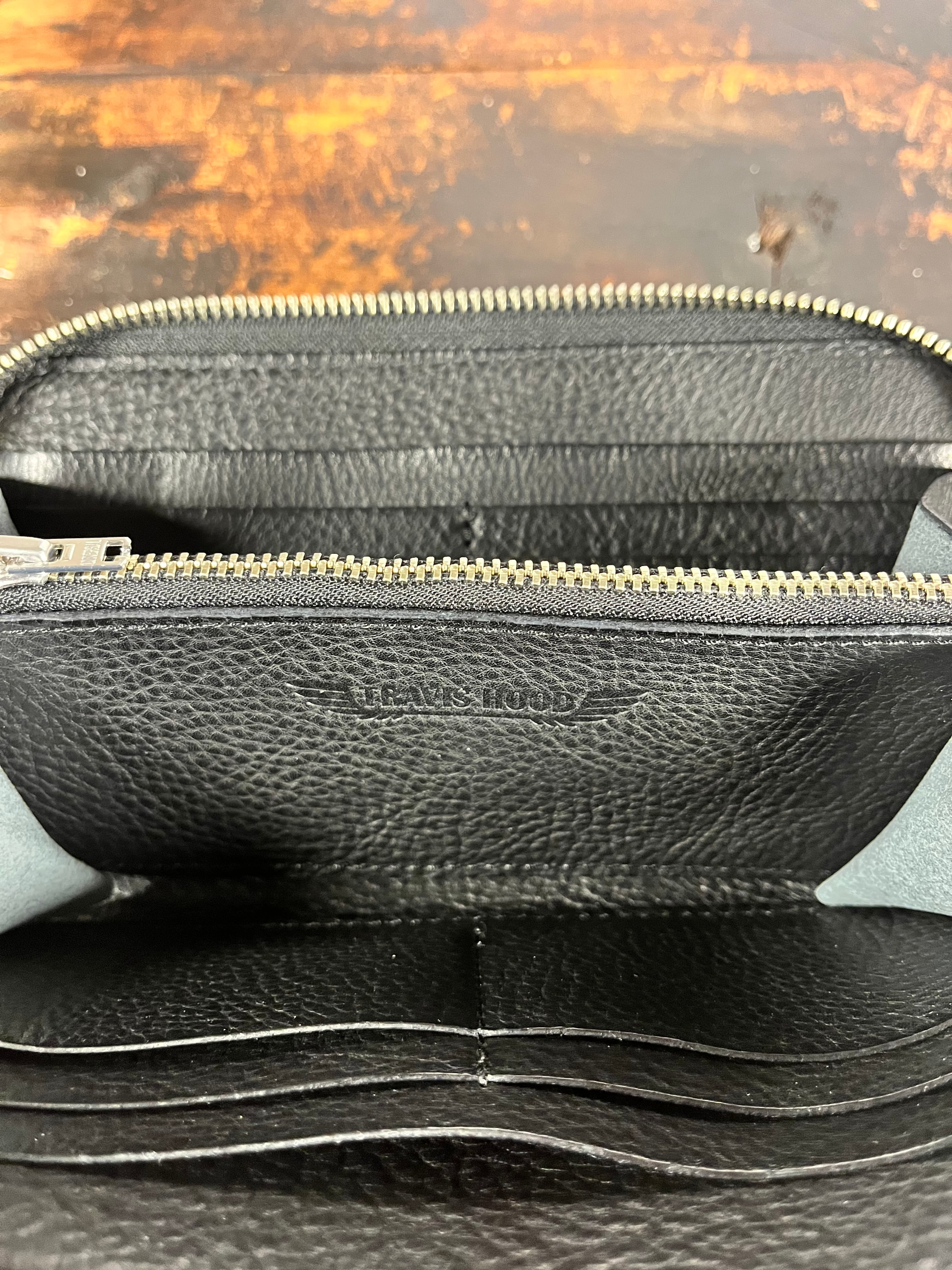 ラウンドファスナー SH005 シュリンクレザー BLK | TRAVISHOOD