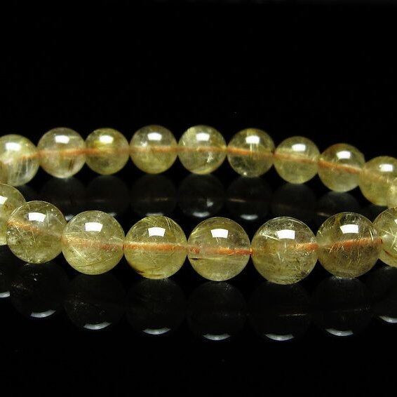 ルチルクォーツ ブレスレット 10mm タイチンルチルクォーツ タイチンルチル 一点物 メール便可 [M便 1/10] 111-49071