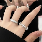 cross silver ring / l0893