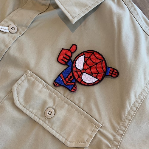 PATCHIES　【ワッペン】　spider‐man　スパイダーマン　ワークシャツ