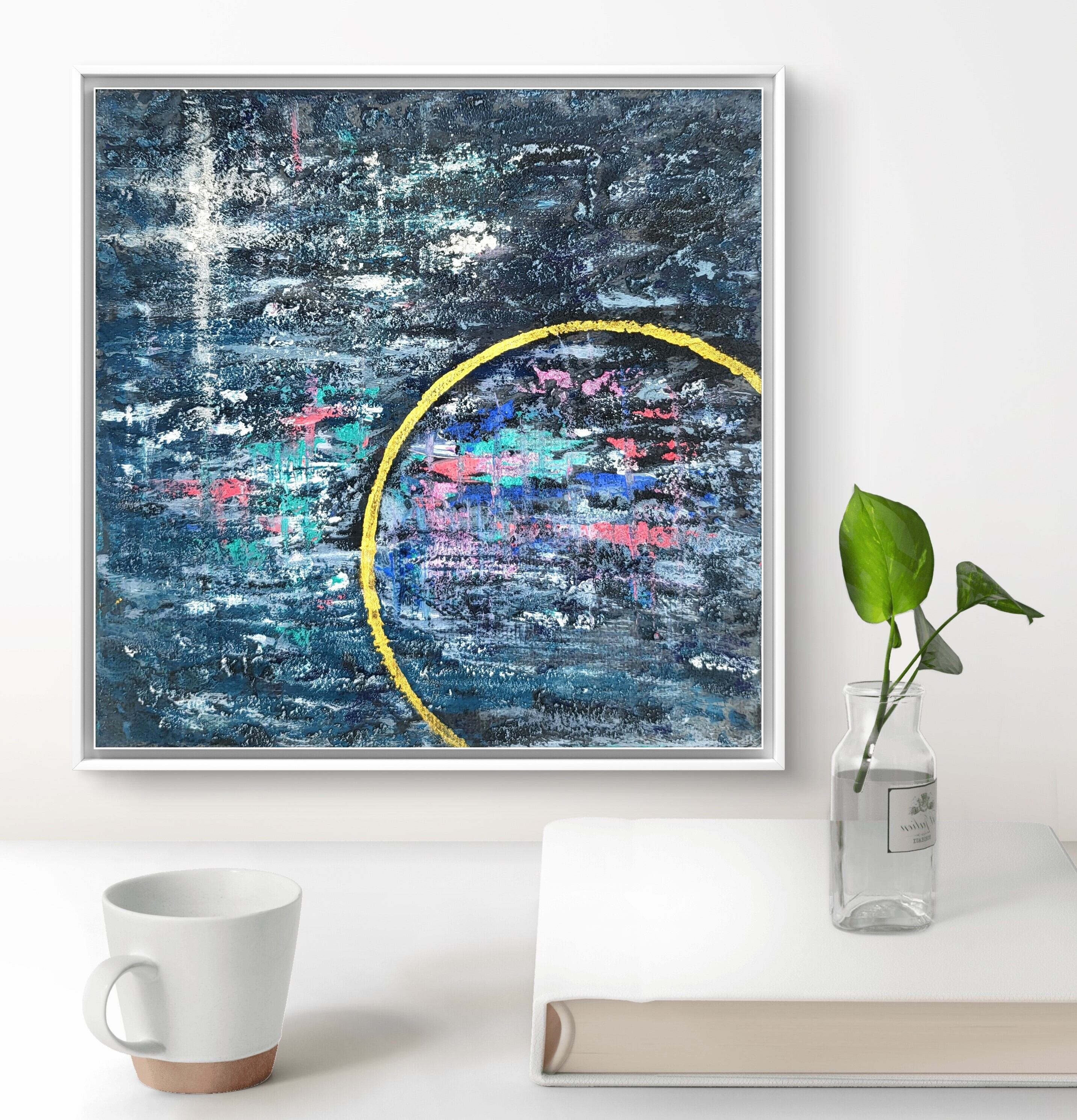 インディゴの楽園 / テクスチャーアート 18×18㎝ S0 原画1点のみ インディゴの楽園 / テクスチャーアート 18×18㎝ S0 原画1点のみ