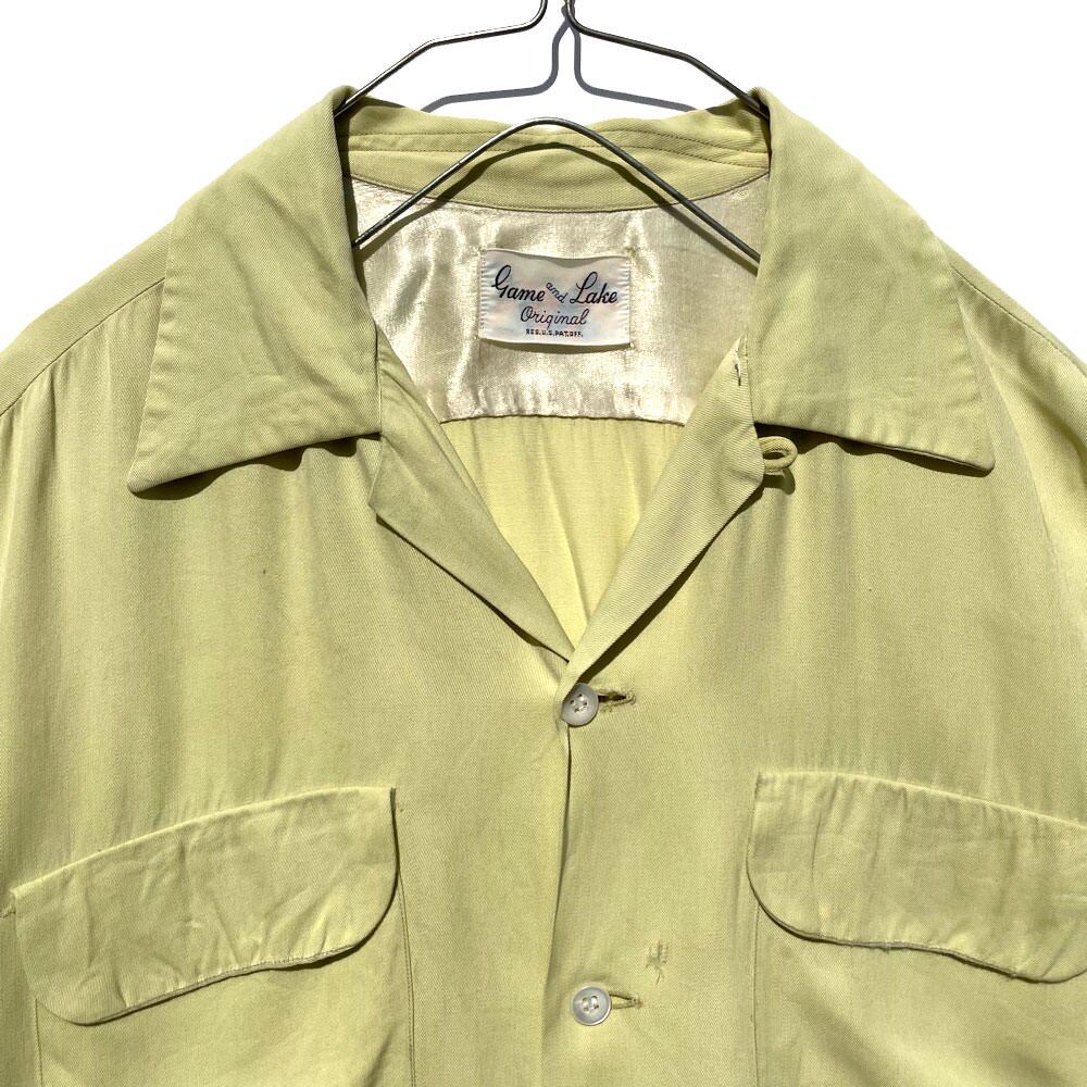 Game and Lake] Vintage S ⁄ S Rayon Gabardine Open Collar Shirt 