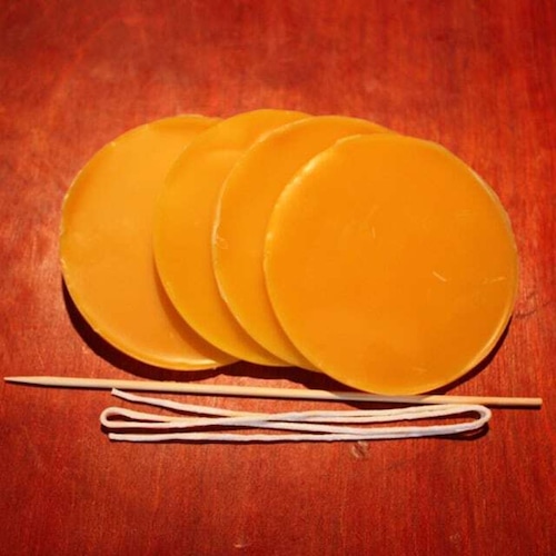 【個包装なし】K-1-25　ねんど式手作りキット25セット（濃い色Aタイプ） 蜜蝋キャンドル