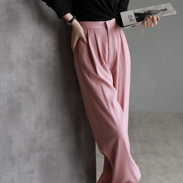 ハイウエスト ドレープワイドパンツ U0419