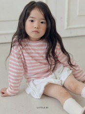 【取寄】LITTEL HI オータムストライプTシャツ｜秋服｜韓国子供服｜26/AT