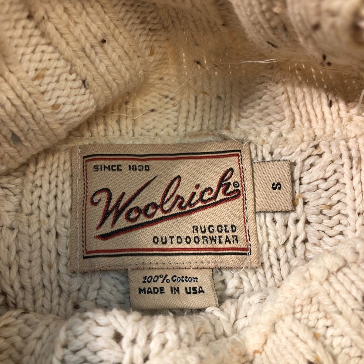 WOOLRICH コットン ニット セーター S ホワイト ウールリッチ WOOLRICH コットン ニット セーター S ホワイト ウールリッチ