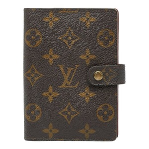 ルイ ヴィトン モノグラム アジェンダPM 手帳カバー R20005 ブラウン PVC レザー レディース LOUIS VUITTON 【中古】