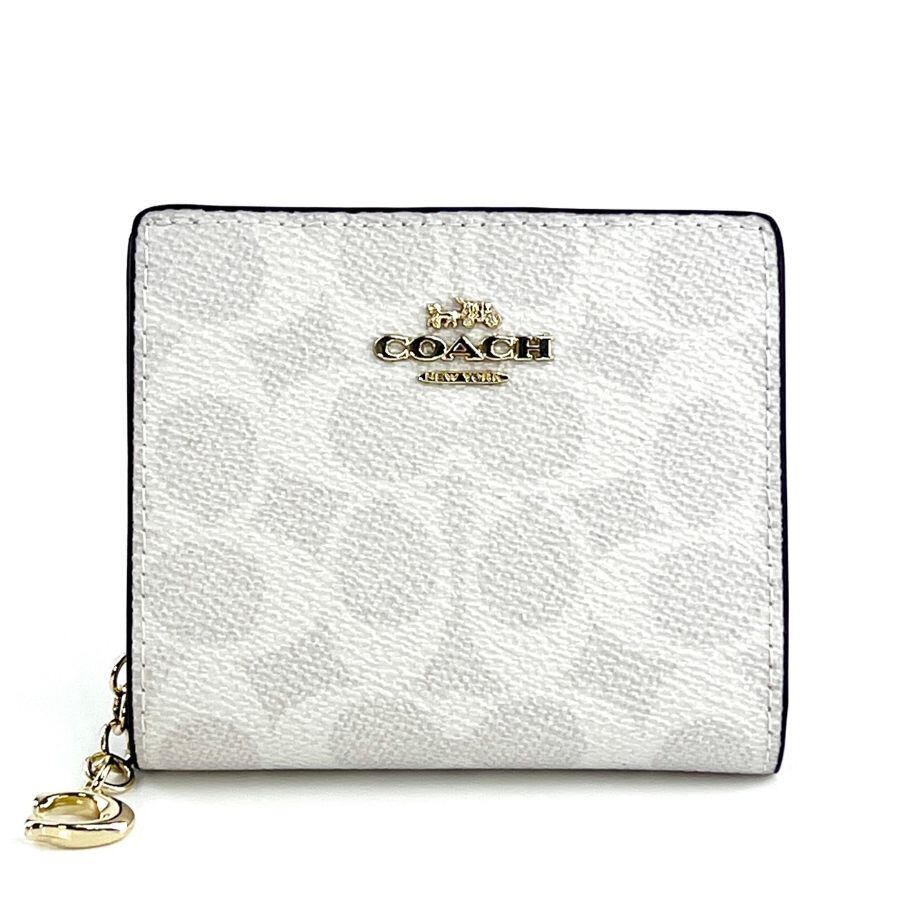 新品 未使用 COACH コーチ 財布 ホワイト 白 折りたたみ | SS