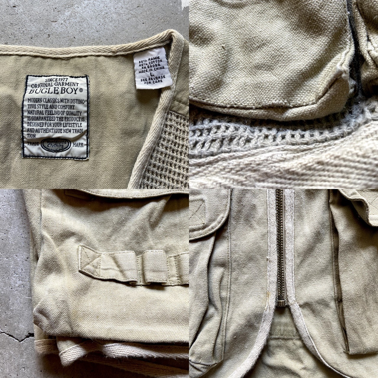BUGLE BOY バグルボーイ ラミー×コットン メッシュ切り替え アウトドア 