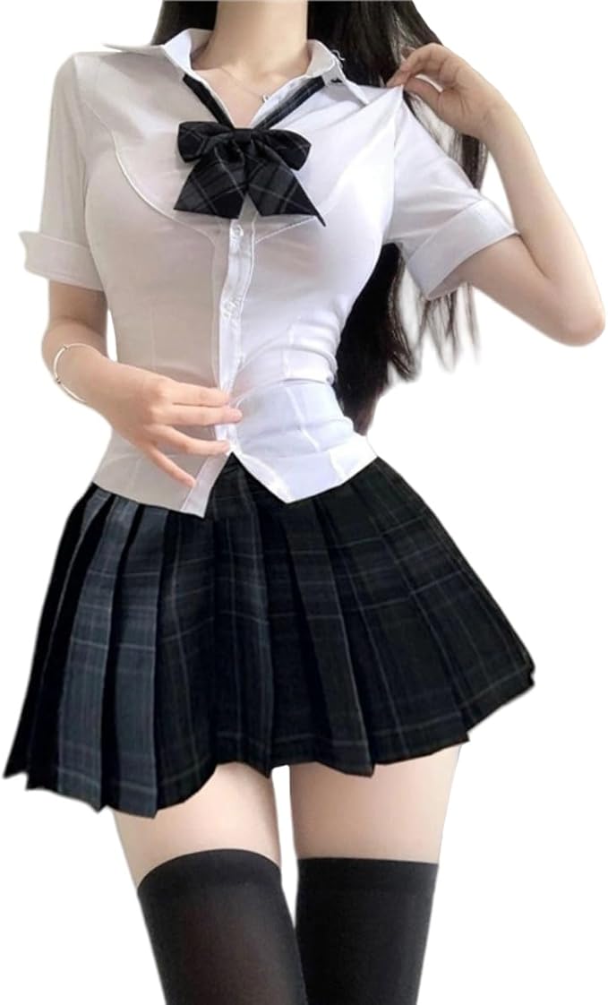 WhimsiNova] コスプレ セクシー制服 3点セット（トップス/ミニスカート