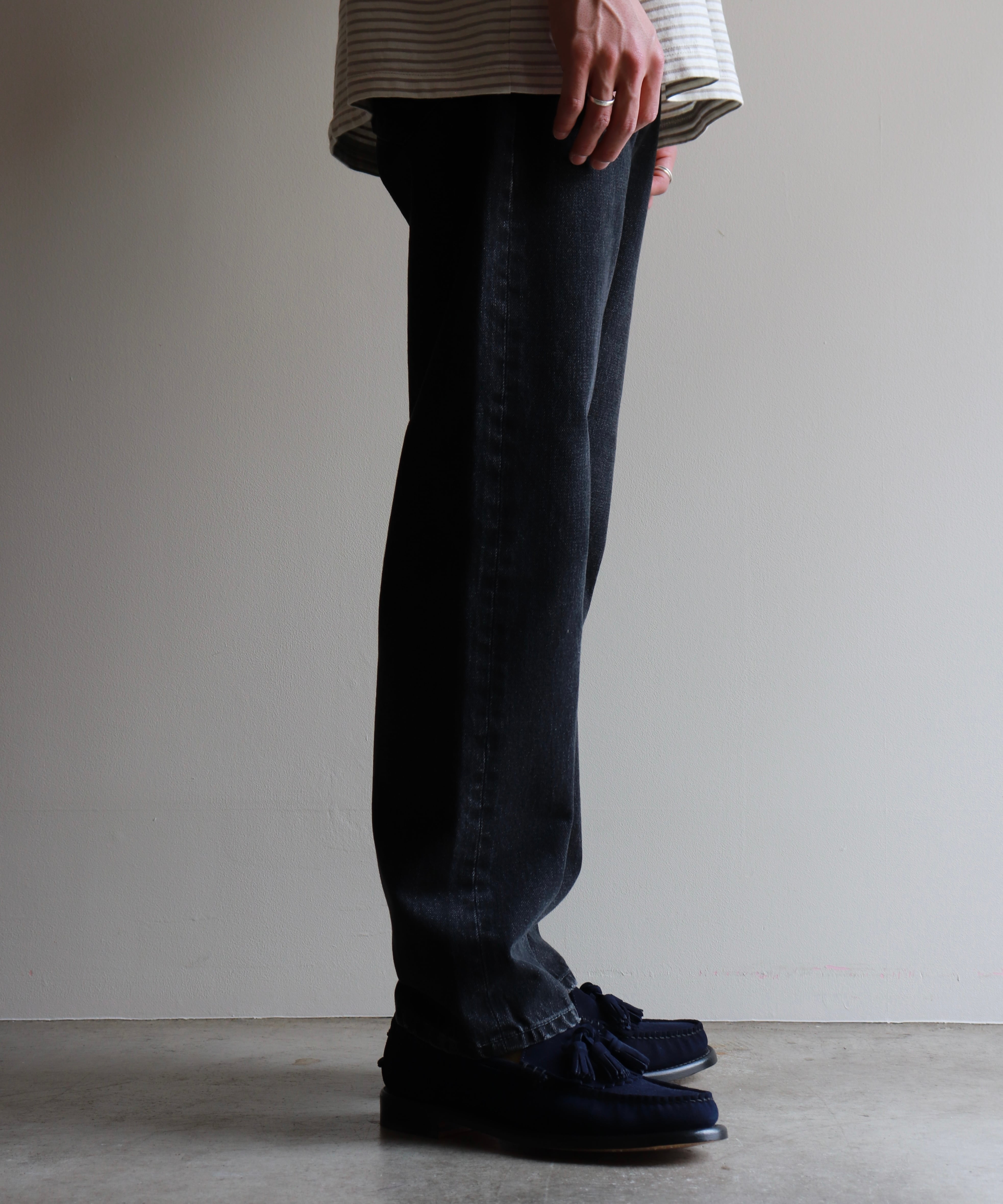 TANAKA / ST-126 THE STRAIGHT JEAN TROUSERS (BLACK SELVEDGE