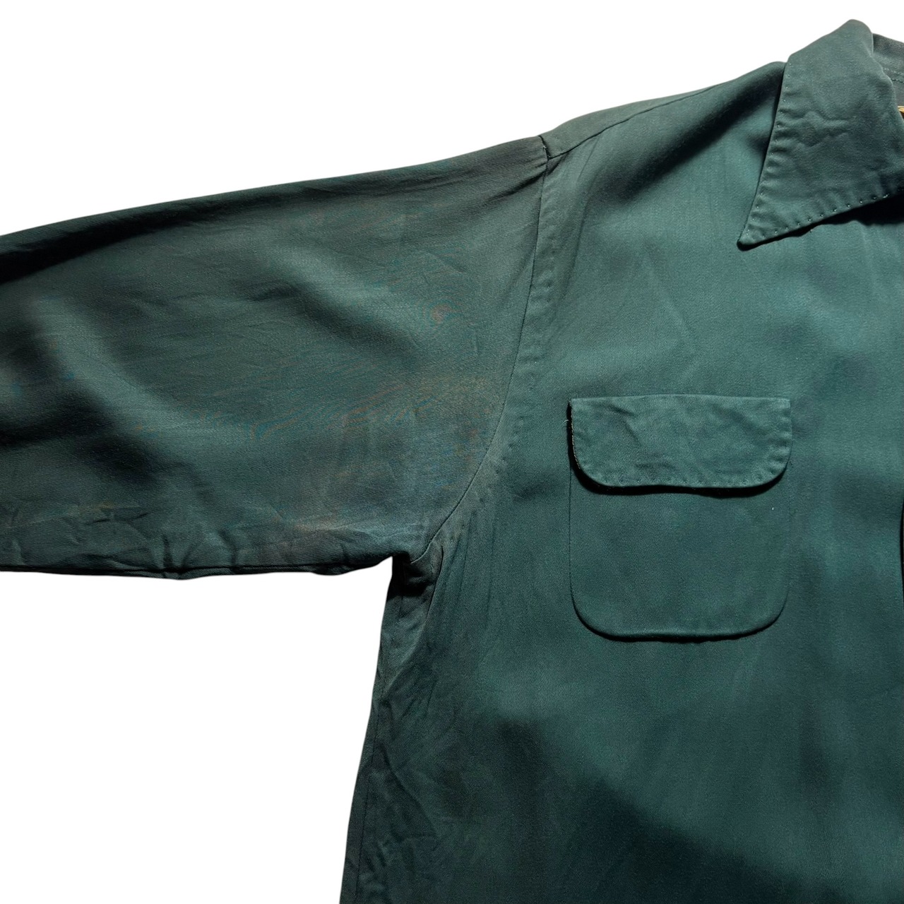vintage 1950’s rayon gabardine open collar shirt