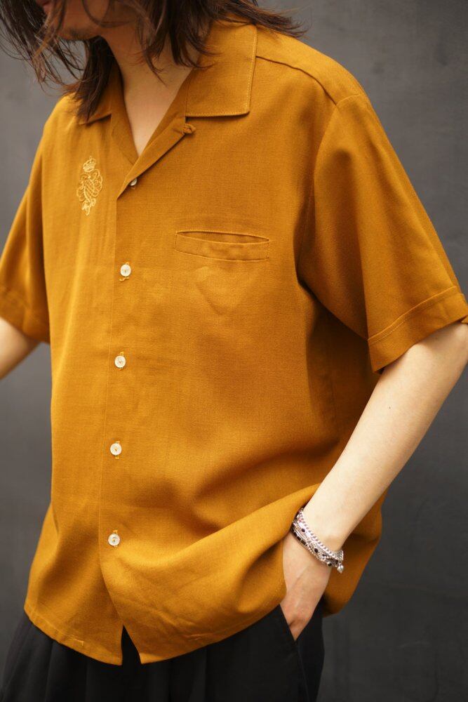 TOWNCRAFT - Penneys] Vintage S/S Open Collar Rayon Shirt [1960s