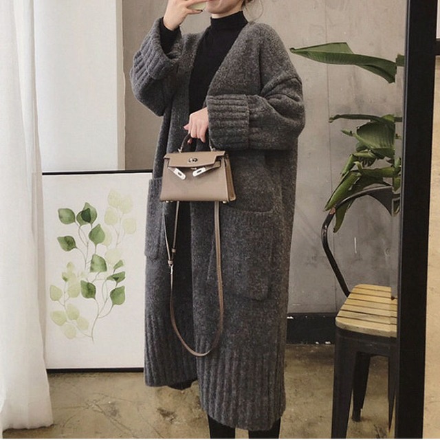 ◆即納◆ロングニットカーディガン（ご注文から1-4営業日でお届け）