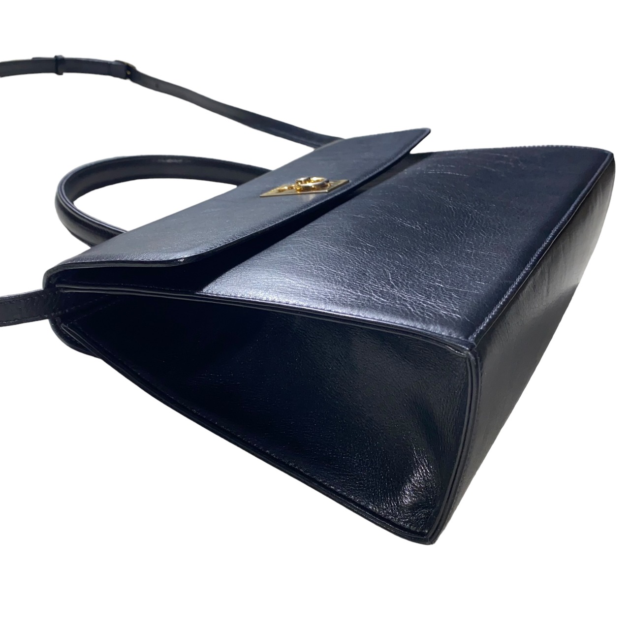 vintage CELINE black leather bag “Turn-Lock”