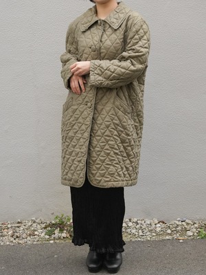 Vintage Design Beige Quilted Coat Made in Italy