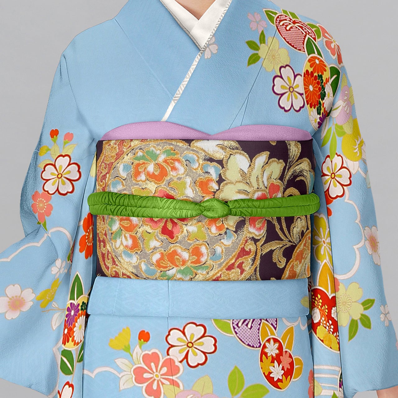 千總 誰が袖好み 高島屋 袋帯 川島織物 振袖 フルセット 正絹 （高島屋 