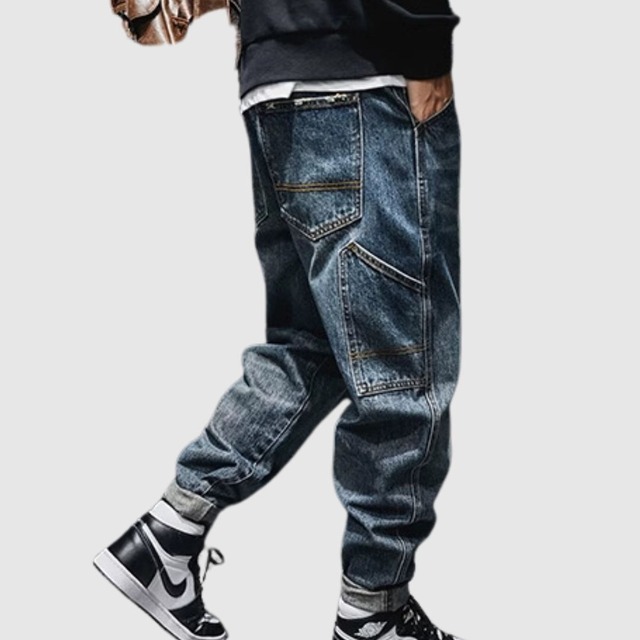 カジュアルストレートデニムジーンズ H1945