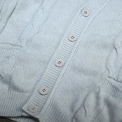 polar bear embroidery cotton cardigan ice gray