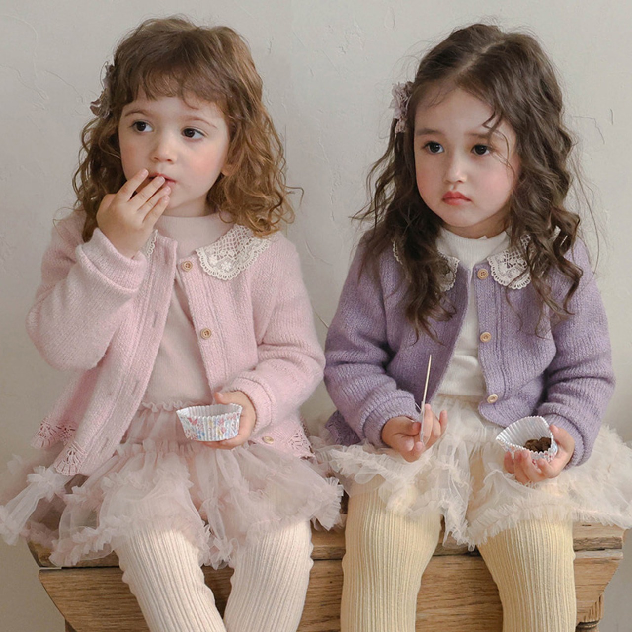 「予約販売」秋レース付きカーディガン