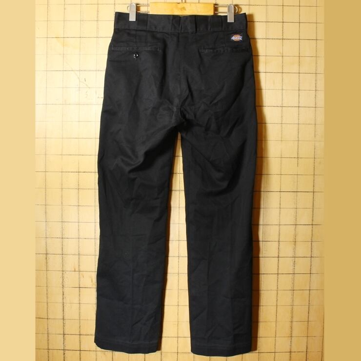 80s USA製 Dickies ディッキーズ 874 ワーク パンツ ブラック 黒 W30 