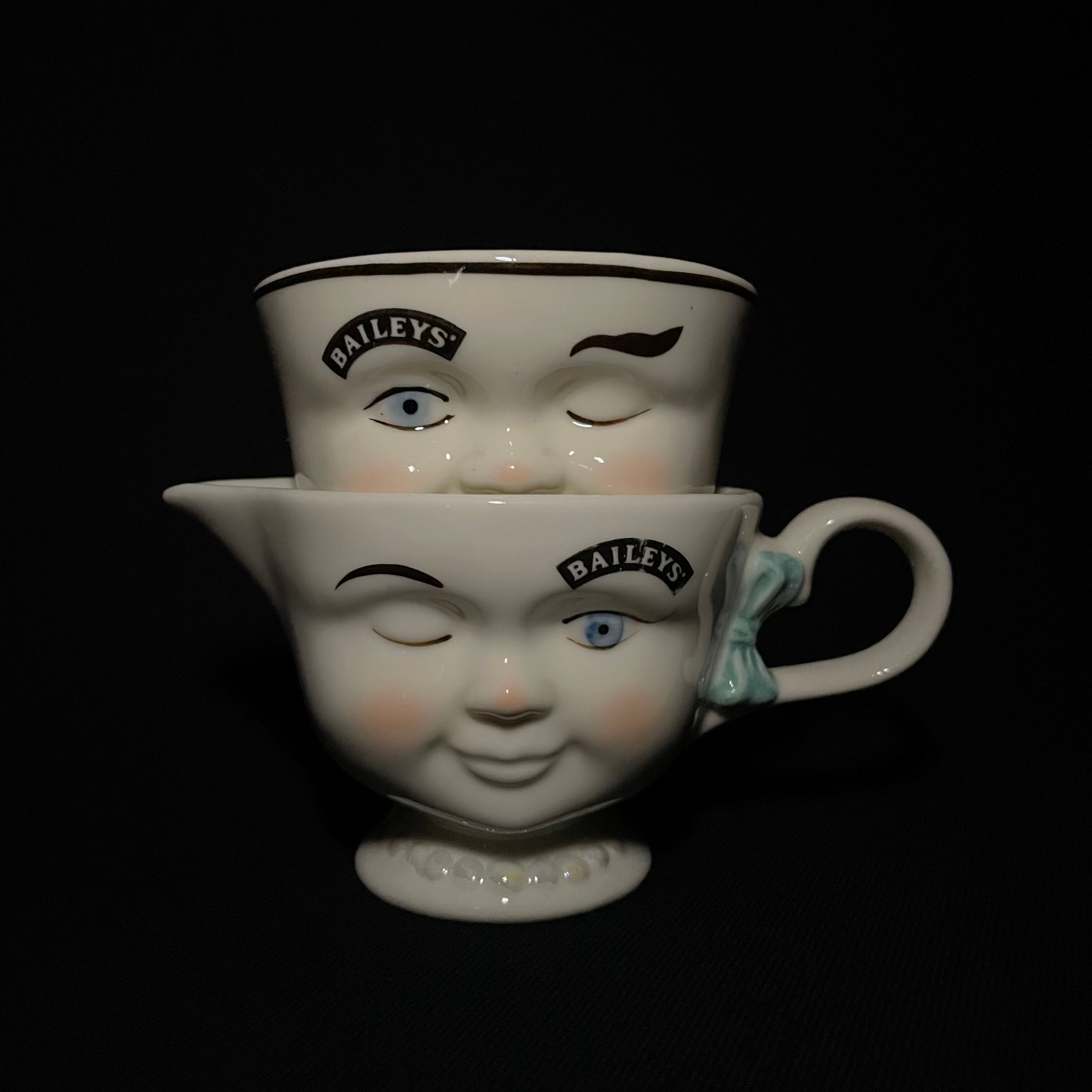 Set of 2 Vintage Baileys Limited Edition Sugar & Creamer Mugs / w