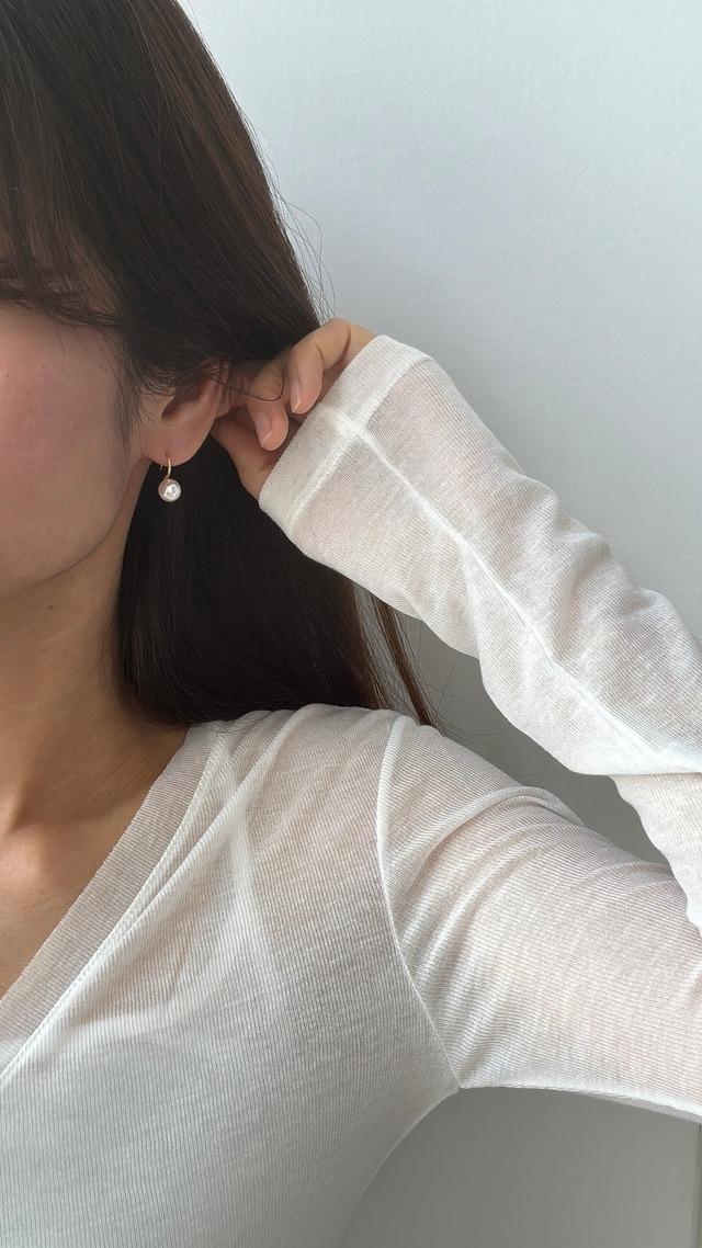 (即納) Fil. / Hook peral stud pierce | 2color