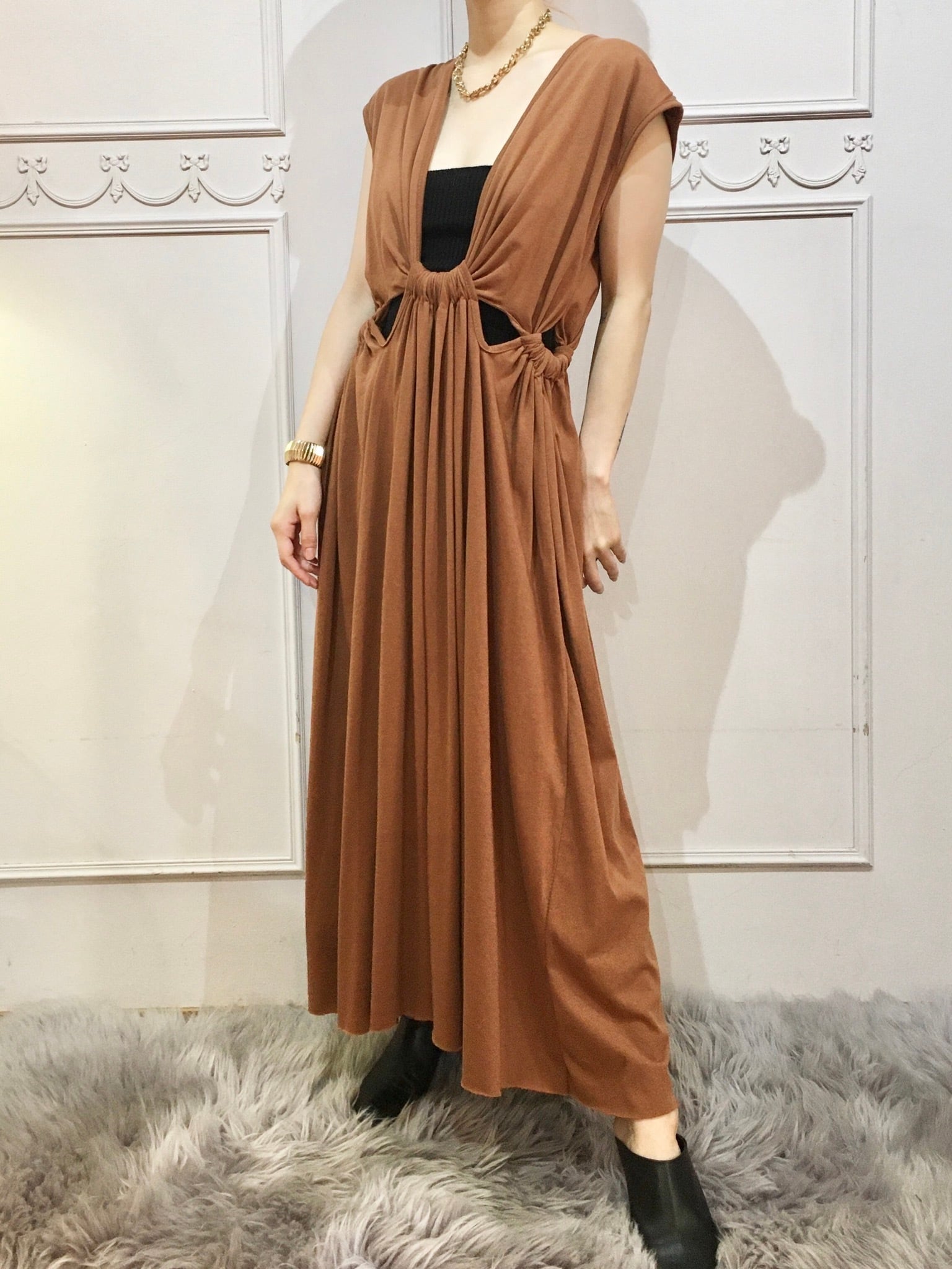 カットアウトドレープドレスlot20472