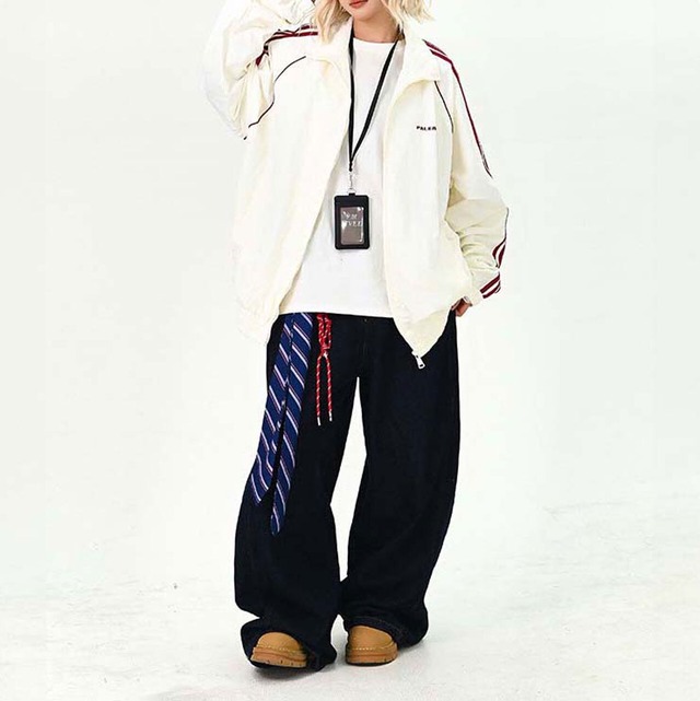 ラインフルジップラグランブルゾン 2col   R01473