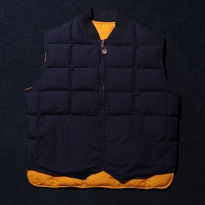 美品 XL リバーシブル ネイビー マンゴー Eddie Bauer Downlight Vest エディーバウアー グース ダウンライトベスト