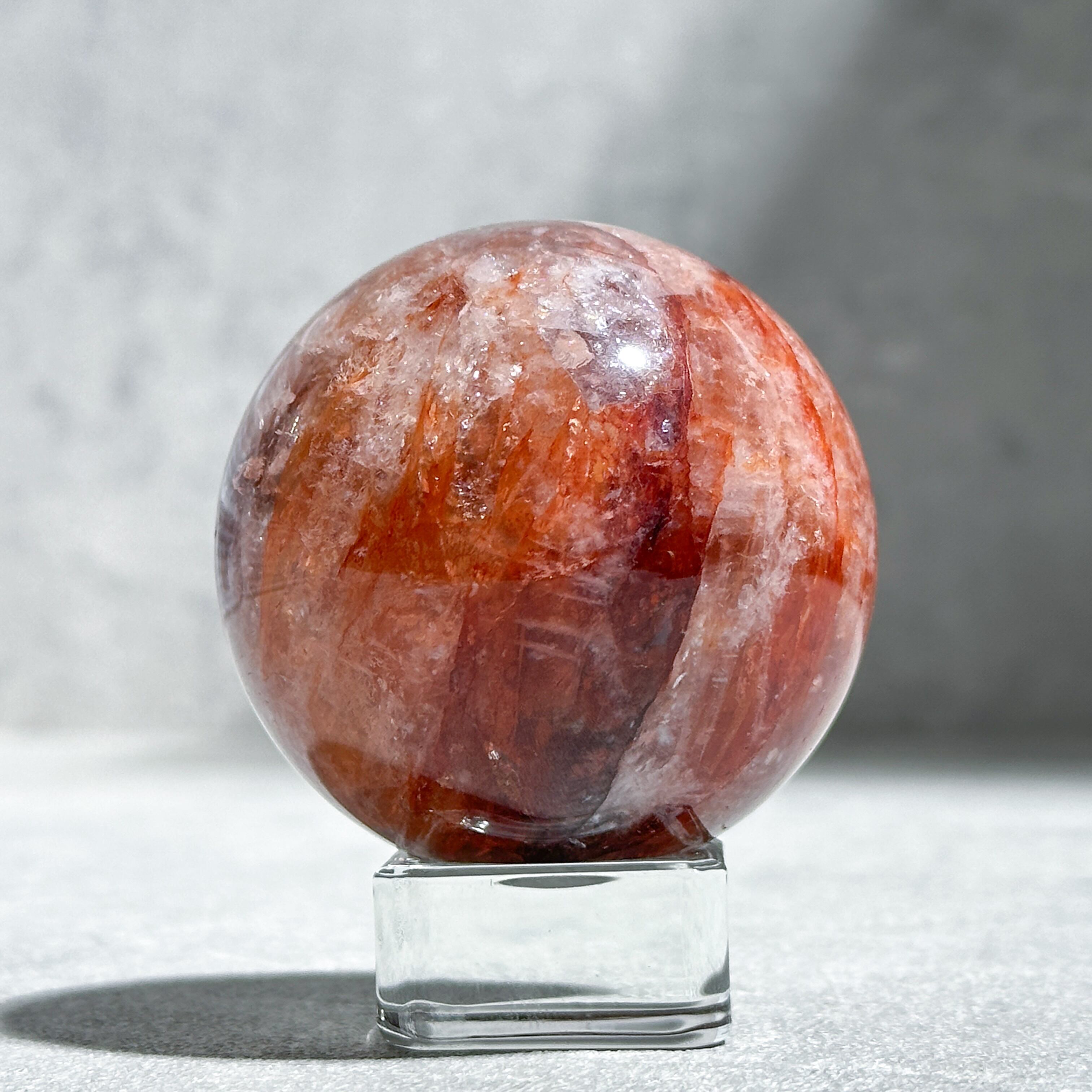 虹◎レッドヘマタイトクォーツ スフィア33◇Red Hematite Quartz