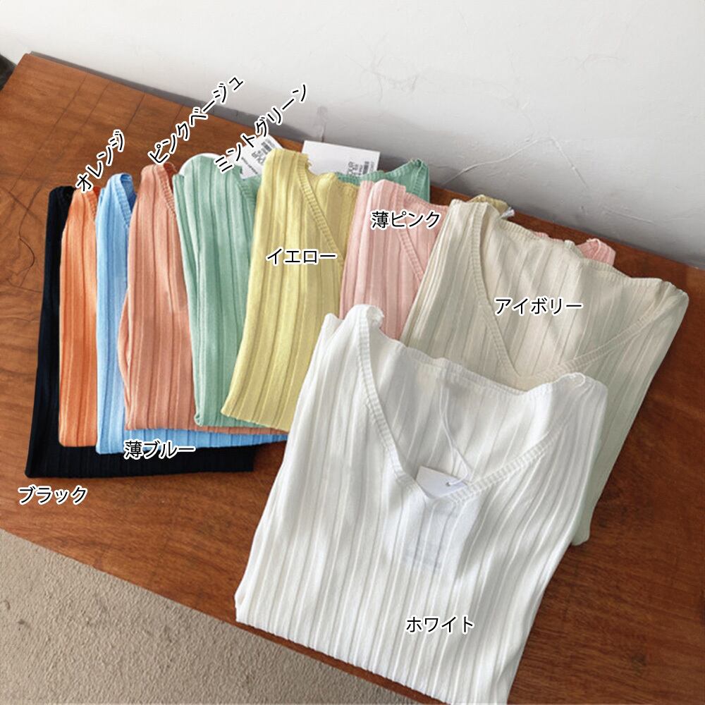 サマーニット リブ 半袖 レディース 春 夏 接触冷感 韓国 薄手 大人 きれいめ シンプル Vネック 柔らかい 涼しい 伸縮性 リブニット トップス 大人可愛い 大人女子