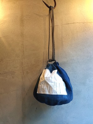 BAA COSTUME MFG. "PERSONAL EFFECTS BAG" VINTAGE NATURAL INDIGO FABRIC ①