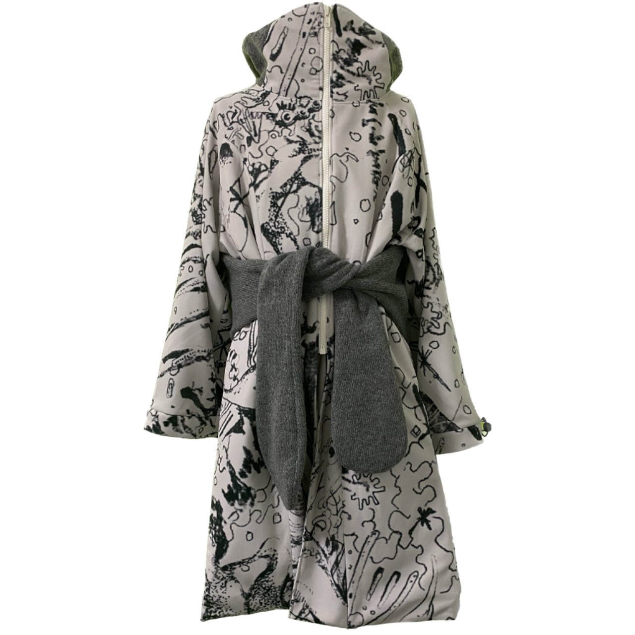 front knot long coat