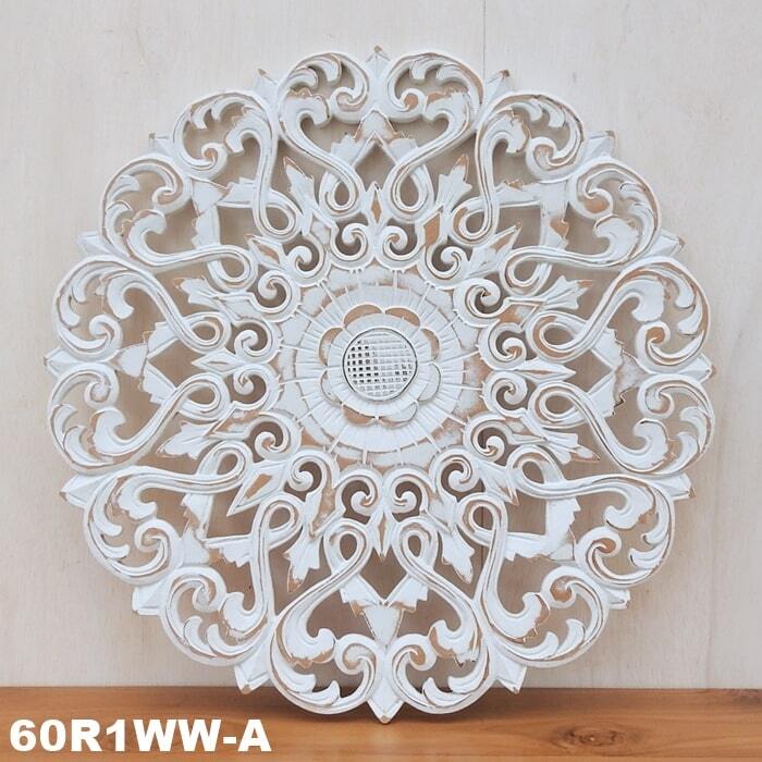 レリーフ 60cm 丸 円形 ラウンド 60R1WW-A アートパネル 木彫り フレーム 彫刻アート 欄間 壁掛け 飾り 壁飾り アート インテリア パネル ウッドレリーフ ウッドパネル ウォールデコレーション オブジェ アジアン雑貨 バリ雑貨 バリ島 インテリア雑貨