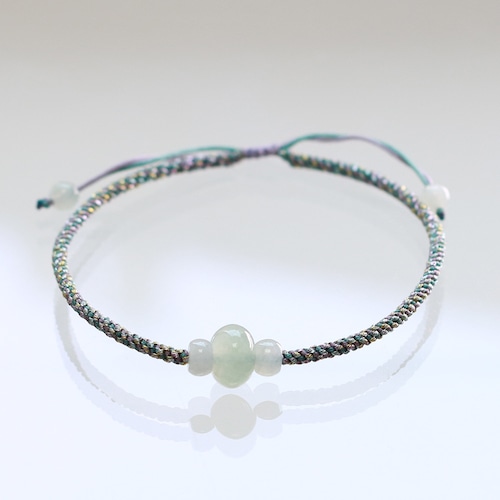 シルク紐 翡翠ブレスレット【3 stones bracelet】jd_br1095